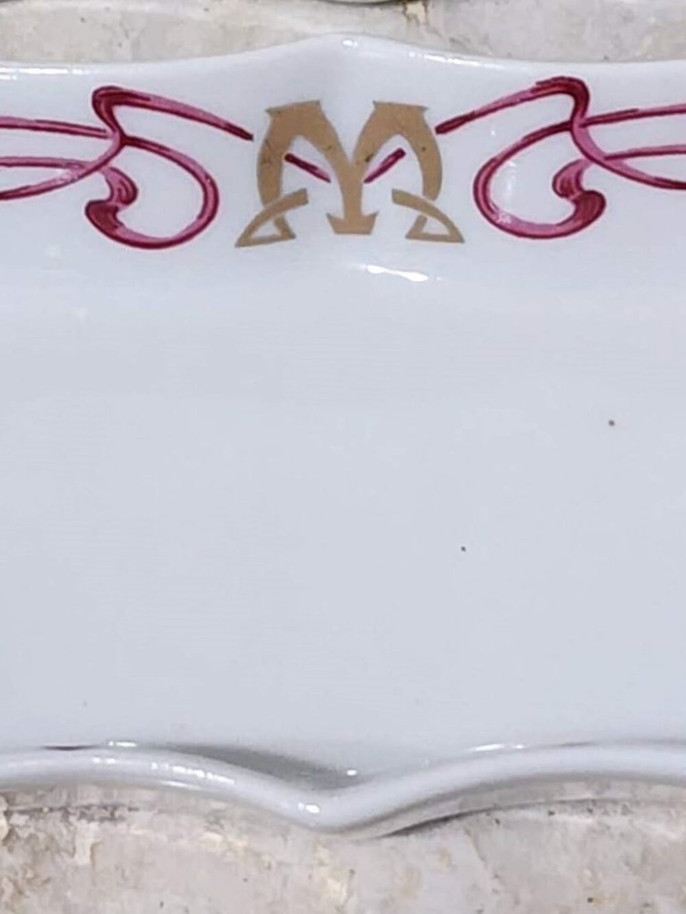 French Porcelain Catchall Tray Maxim's de Paris Art Nouveau Gold Rim Ring Dish